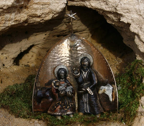 Romanesque-Gothic Bronze Nativity